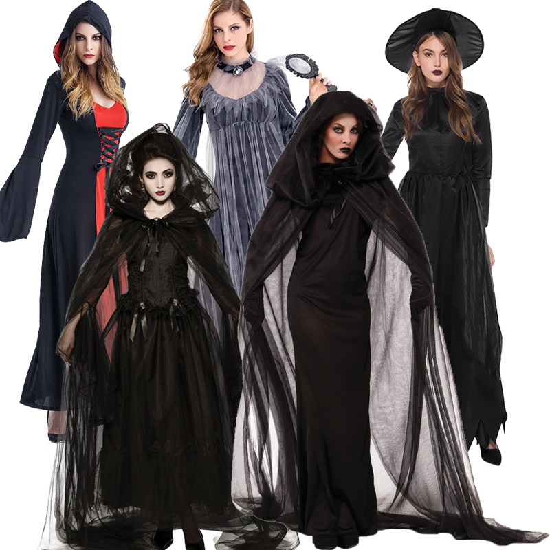Women'S Vampire Accessories - ハロウィンヴァンパイア魔女ロングドレス女性ヴァンパイアコスプレ衣装ホラーゴーストデッドゾンビ死体花嫁ファンシードレスアップ衣装