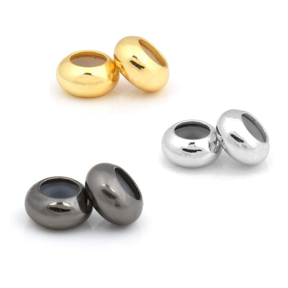 Women Accessories Pandora - 10 個のステンレス鋼ラウンドスペーサーストッパービーズ内側にゴムが入っており、パンドラチャームブレスレットファッションジュエリーにフィットします