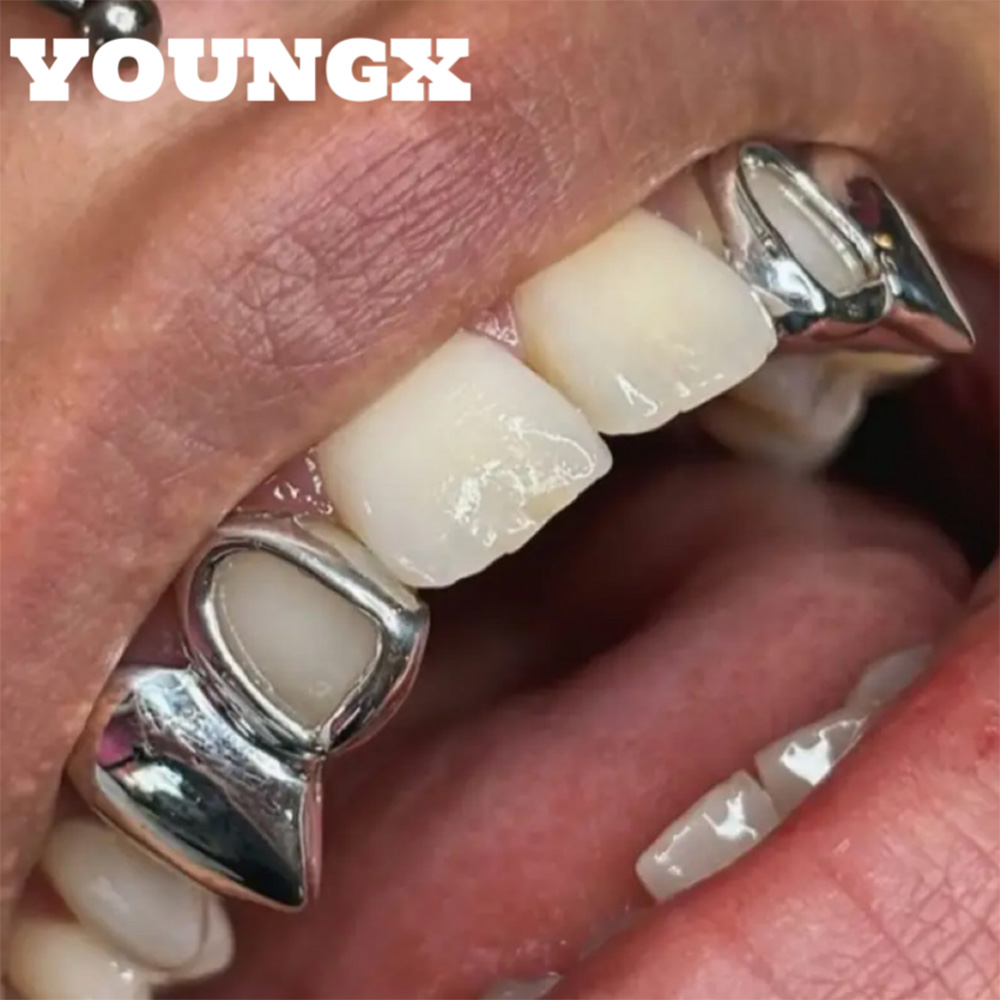Women'S Vampire Accessories - YOUNGX ヒップホップ ダブルホロー グロッシー トゥースキャップ 女性男性用