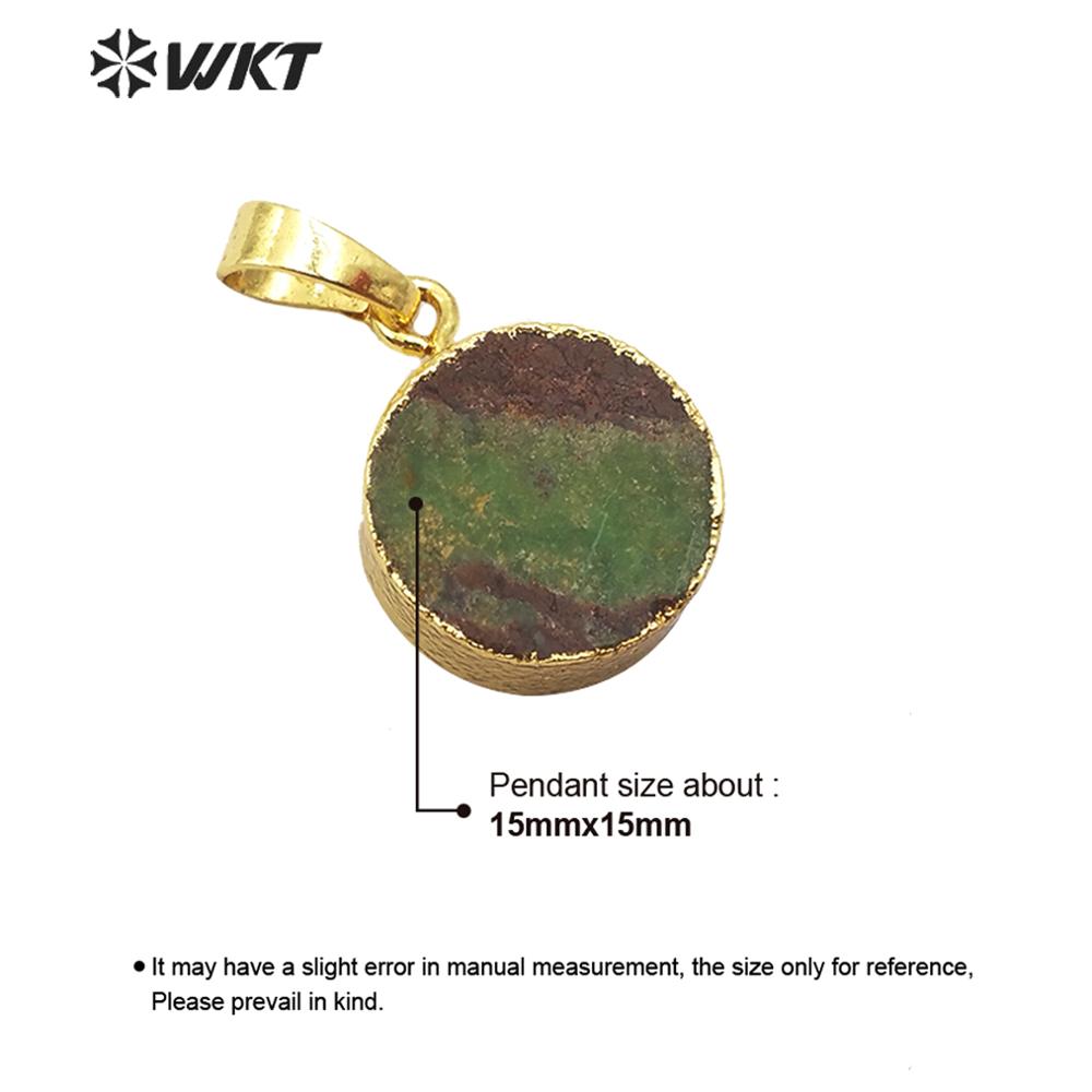 Women'S Accessories Australia - WT-P1509 人気のある天然オーストラリアクリソプレーズペンダントラウンドグリーンストーン女性用 DIY 工芸品ネックレスアクセサリー