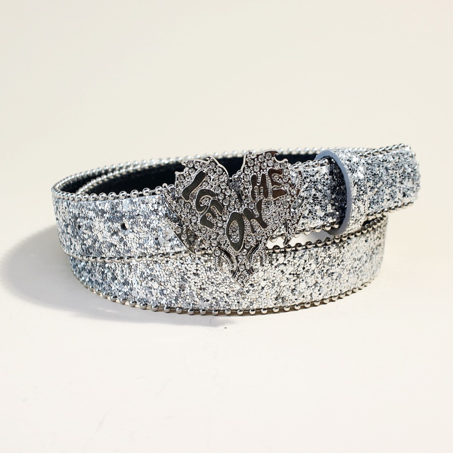 レディースファッション多用途ラインストーンシルバーシークイン - Women'S Jeans Accessories Chain のレビューと価格