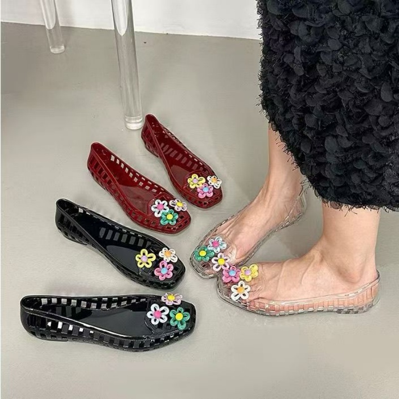 中空かわいいドーパミンシューズシックな手作りフラワーゼリーシ - Women'S Shoes And Accessories のレビューと価格