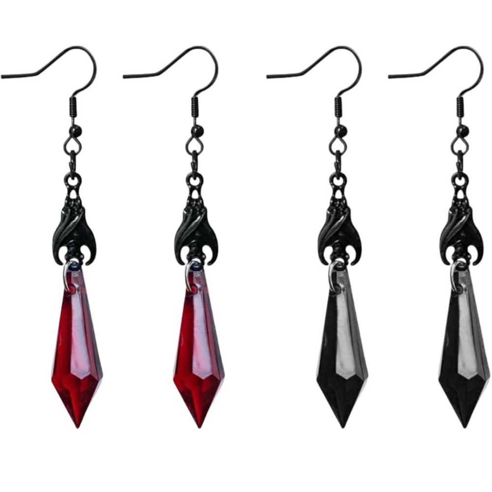 チャームゴシックブラックヴァンパイアバットレッドティアドロッ - Women'S Vampire Accessories のレビューと価格