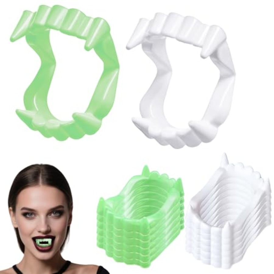 12個入り ハロウィン ホワイトティース ファングス ヴァン - Women'S Vampire Accessories のレビューと価格