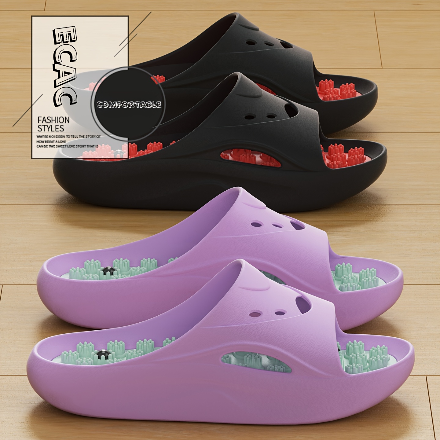 女性男性用EVAマッサージスリッパ厚底バスルームスライド滑り - Women'S Shoes And Accessories のレビューと価格