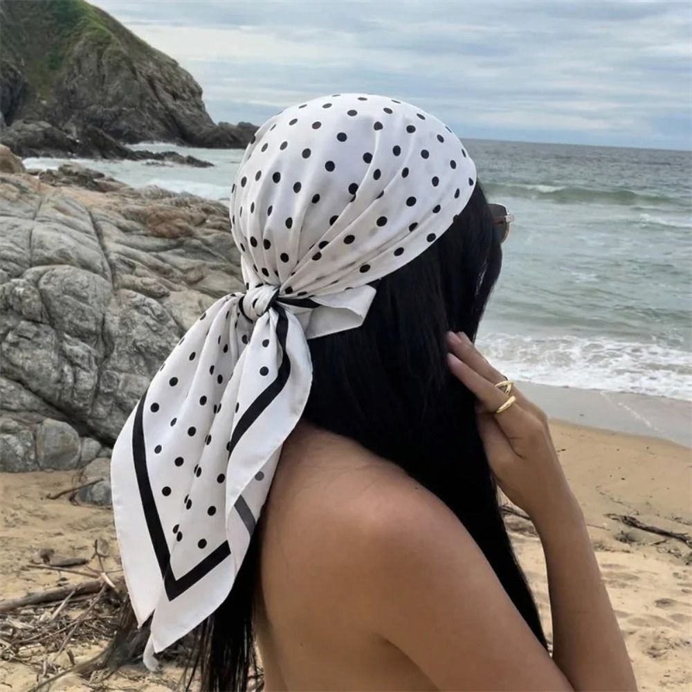 レトロプリントドット柄スカーフ 幾何学模様 スパイシーガール - Women'S Korean Accessories のレビューと価格