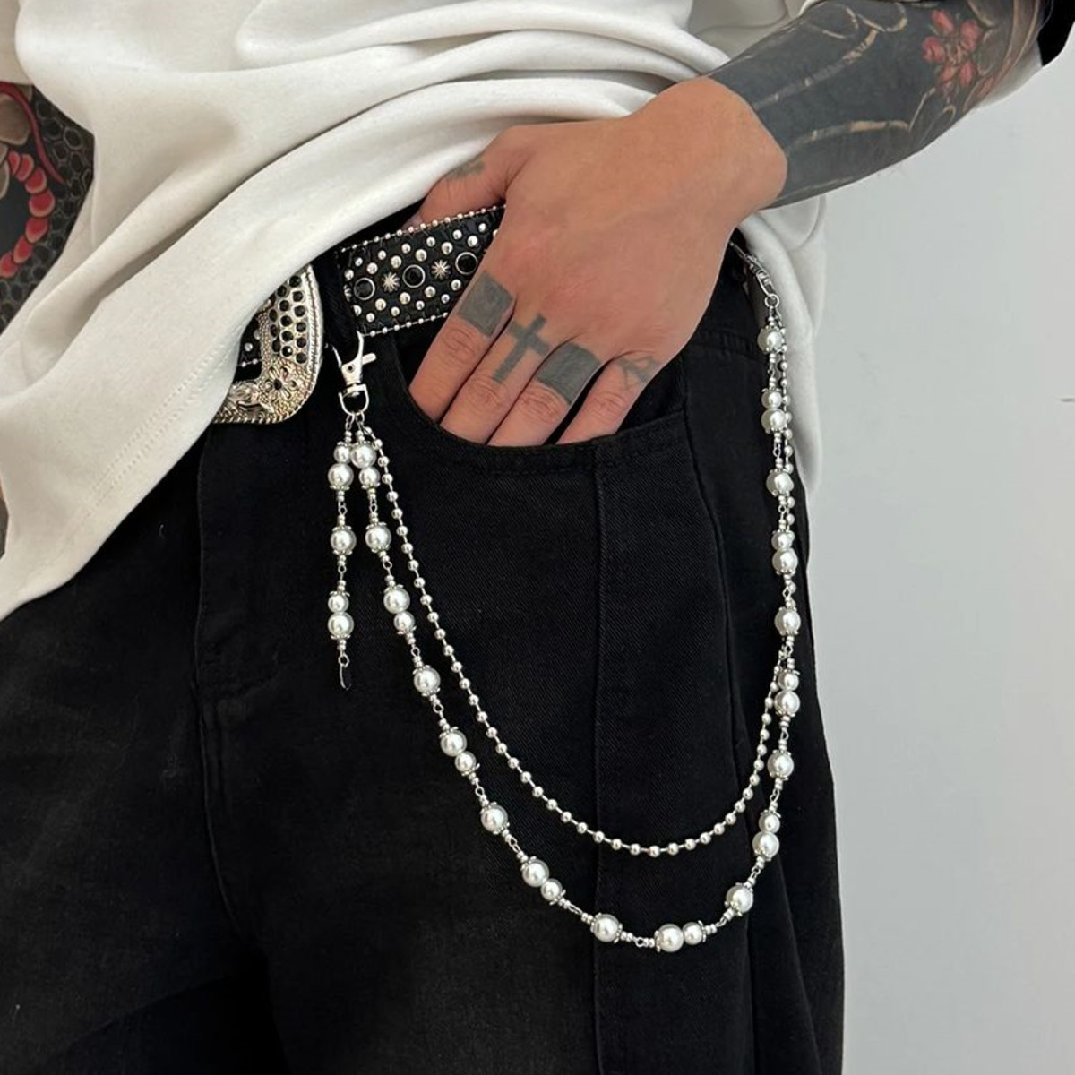 Ingemark 2025 流行のユニークな模造真珠合金ウエ - Women'S Jeans Accessories Chain のレビューと価格