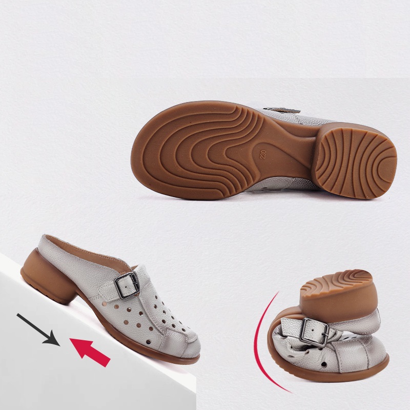 新しい牛革製ローヒールサンダル レディース ホローアウト ミ - Women'S Shoes And Accessories のレビューと価格
