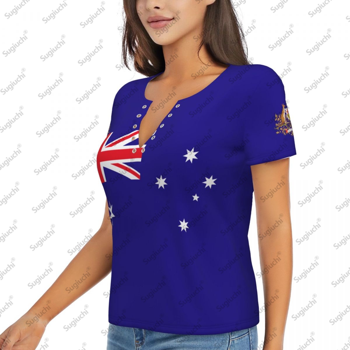 2025年オーストラリア国旗セクシーディープVネック女性用3 - Women'S Accessories Australia のレビューと価格