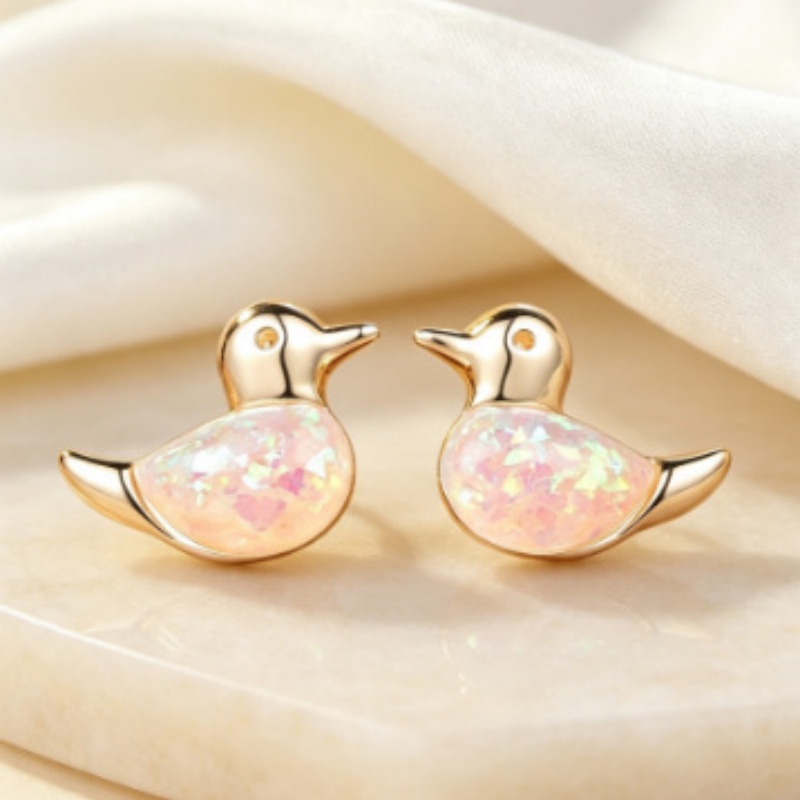 韓国の可愛い黄色いアヒルの白いオーストラリアの宝物イヤリング - Women'S Accessories Australia のレビューと価格