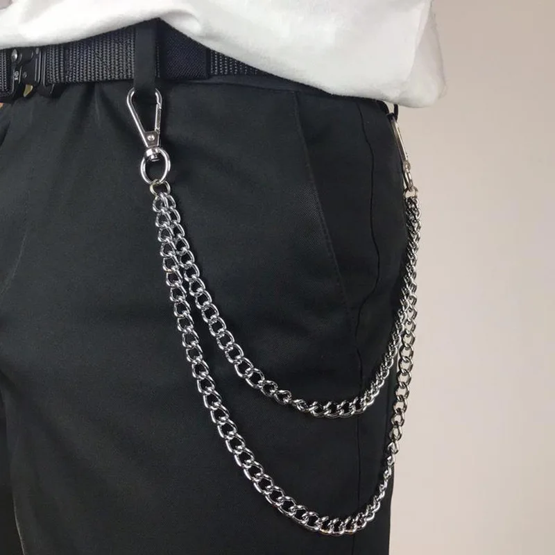 男性と女性のためのメタルパンクロックレイヤーウエストキーホル - Women'S Jeans Accessories Chain のレビューと価格