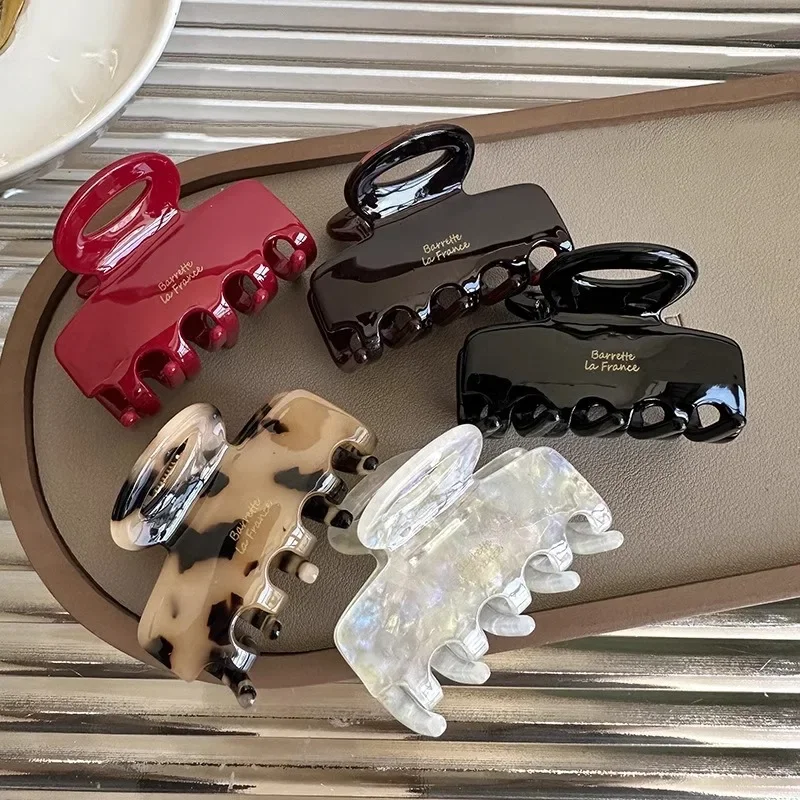 5.5cmの長さのアセテートヘアクリップ、赤いヘアクリップ、 - Women'S Korean Accessories のレビューと価格