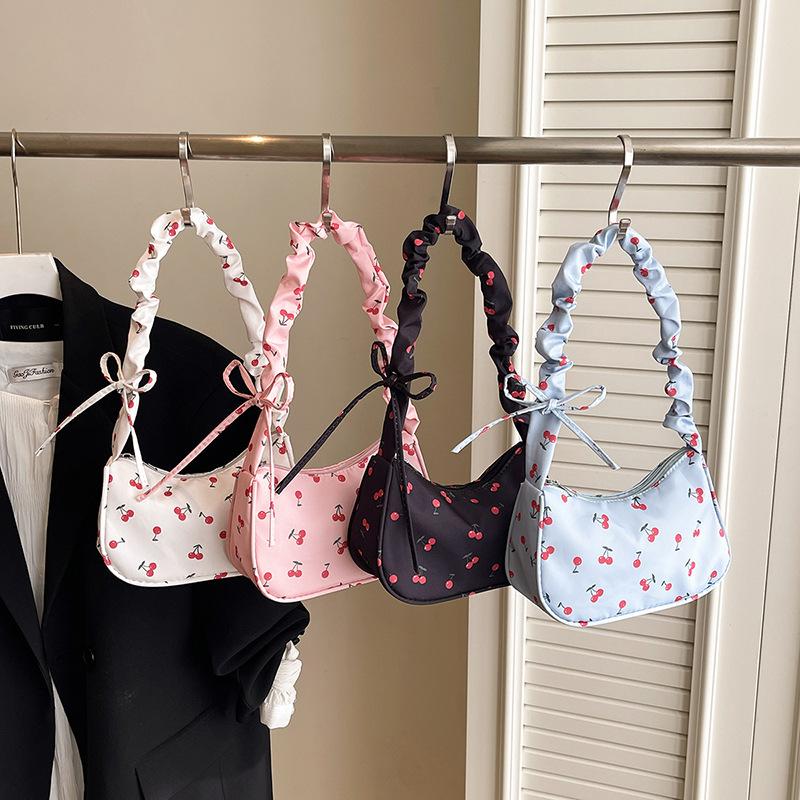 韓国製キャンバスショルダーバッグ、かわいい花柄のリボンプリン - Women'S Korean Accessories のレビューと価格